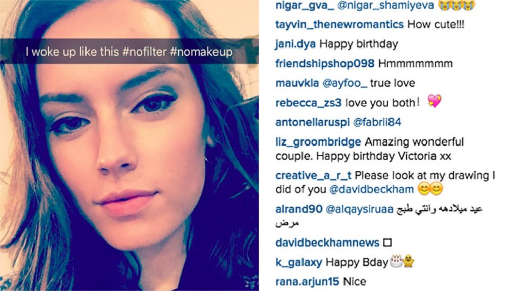 Screenshot of a Daisy Ridley selfie & commentary post about beauty standards.